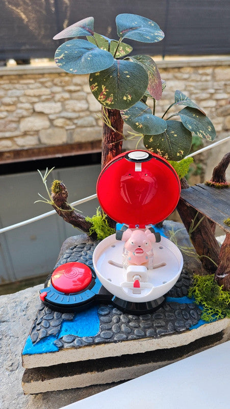 Super figurine Pokemon Nintendo snubbull avec ca pokeball attaché