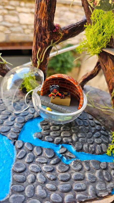 Super figurine Pokemon Nintendo boule terrarium flamiaou