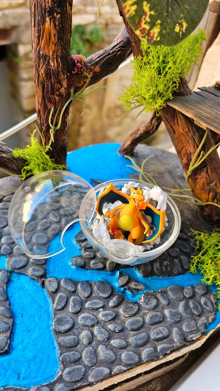 Super figurine Pokemon Nintendo boule terrarium Dracaufeu