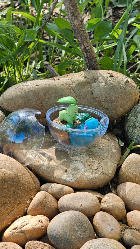 Super figurine Pokemon Nintendo style terrarium Germignon axoloto