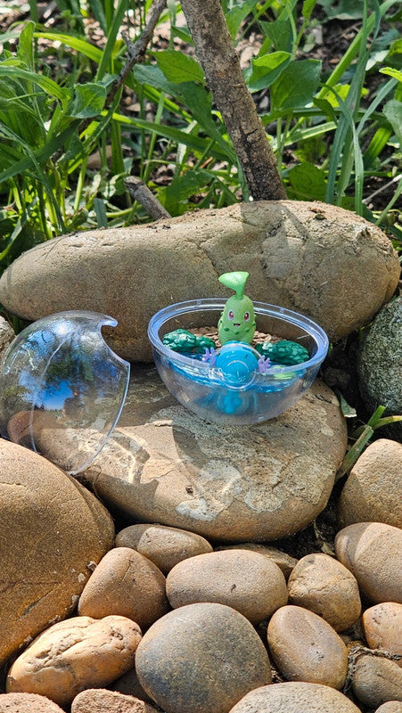 Super figurine Pokemon Nintendo style terrarium Germignon axoloto