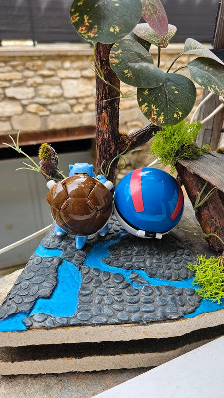 Super figurine Pokemon pliable en boule tortank avec ca super ball