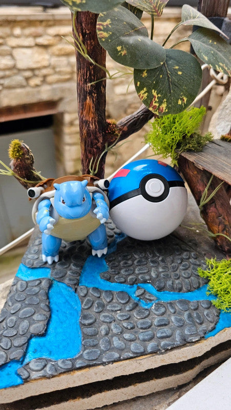 Super figurine Pokemon pliable en boule tortank avec ca super ball