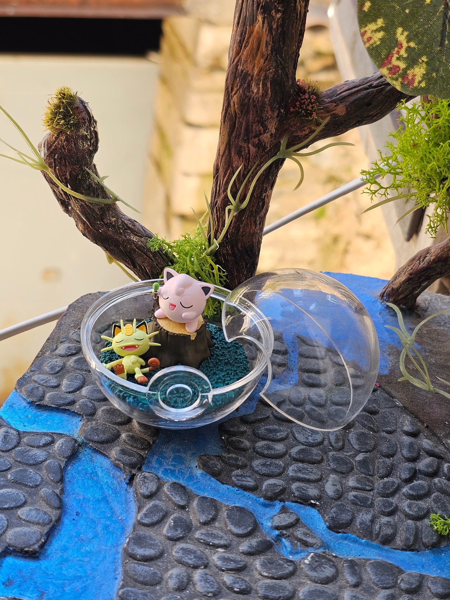 Super figurine Pokemon Nintendo style terrarium Rondoudou Chanteur miaous